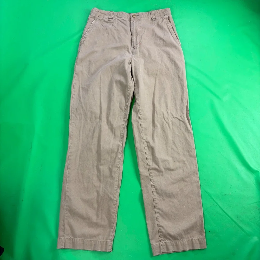 VTG Y2K Hilfiger Red Label Denim Pants Mens 32/33 Tan Canvas Straight Leg Jeans